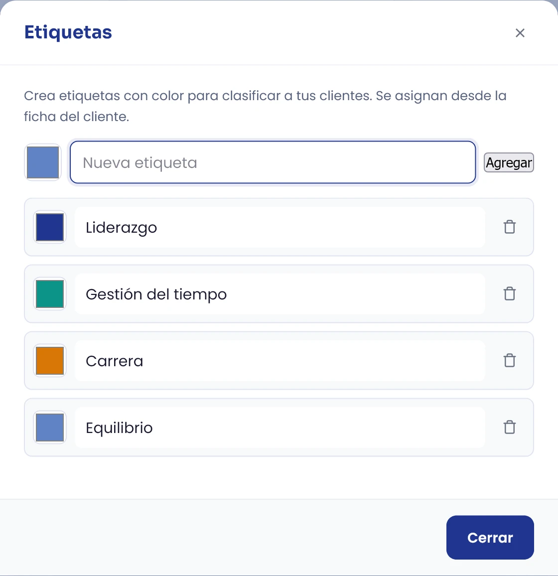 Organiza con etiquetas