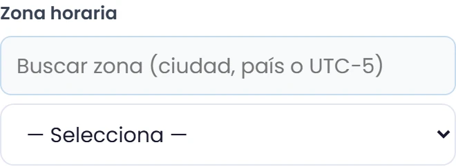 Revisa la zona horaria
