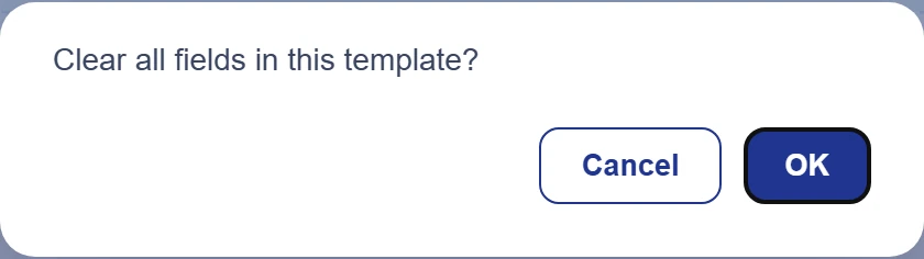 Clear the template after retaining the result