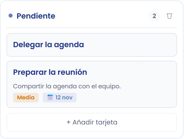 Comprueba el título de la tarjeta