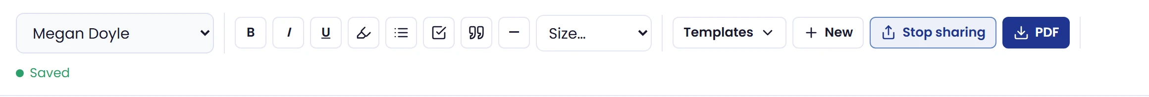 Review changes to a shared note