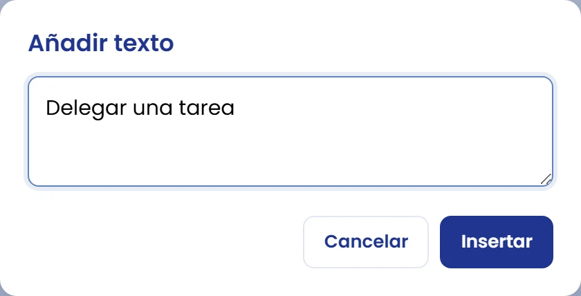 Añade texto al esquema