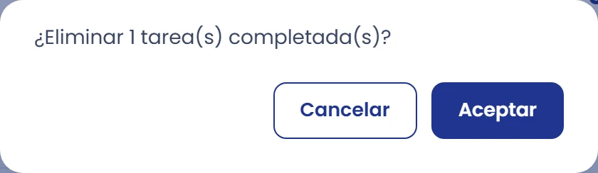 Retira las tareas completadas