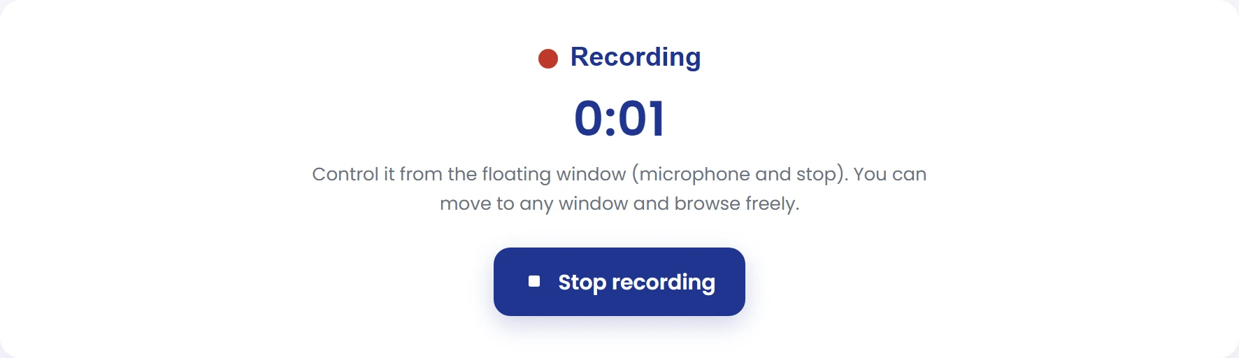 Check that recording has started