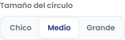 Elige el tamaño del círculo