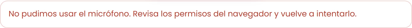 Si no puede acceder al micrófono