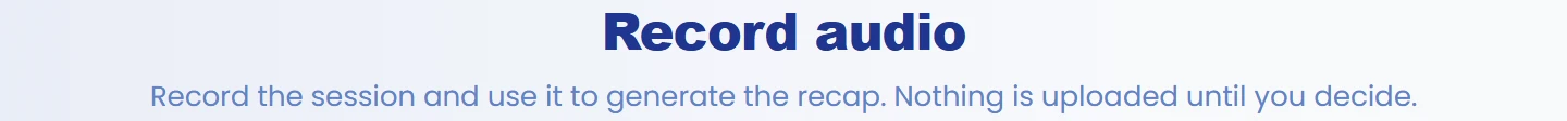 Open Audio recording