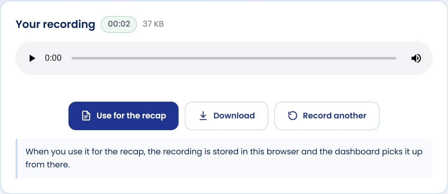 Listen to the recording