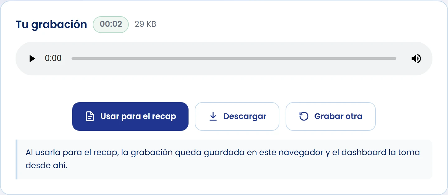 Escucha la grabación