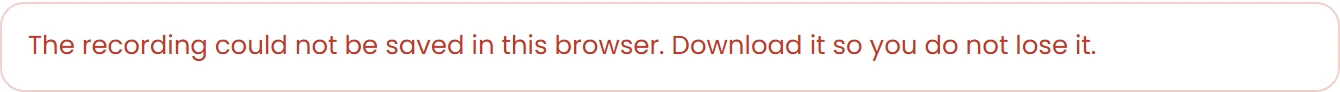If saving is not confirmed