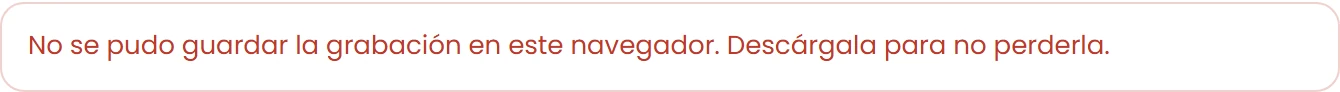 Si no se confirma el guardado
