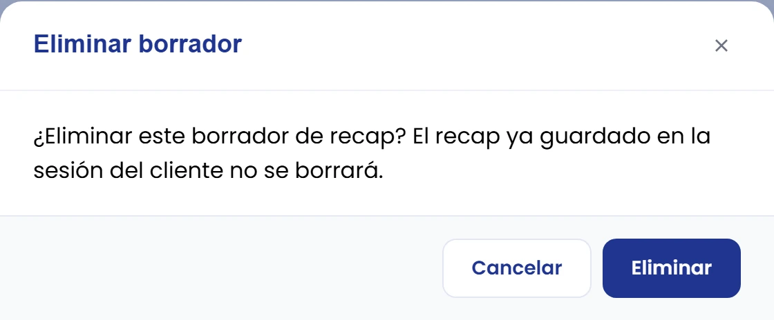 Revisa antes de eliminar un borrador