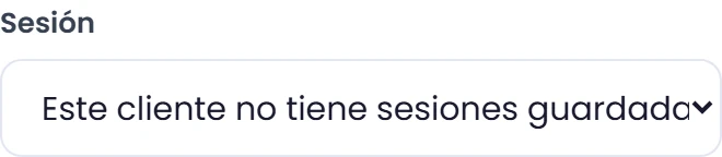Si no hay una sesión seleccionada