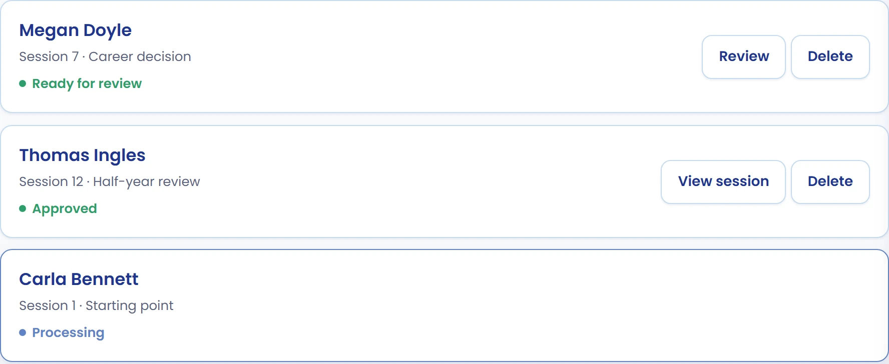 Check processing states