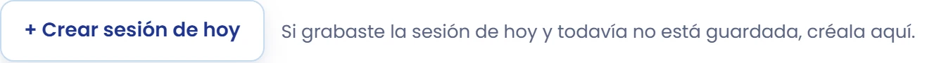 Crea una sesión si todavía no existe