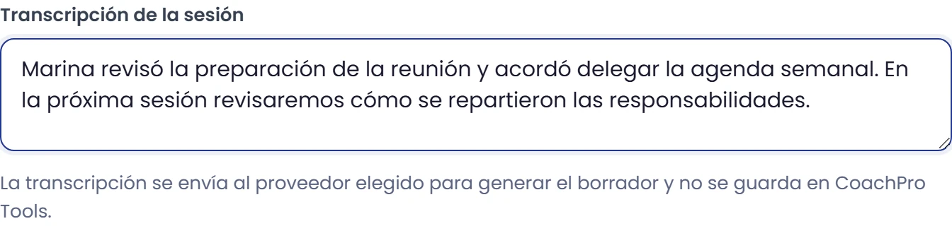 Carga la transcripción