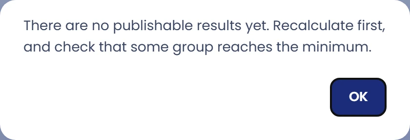 If no publishable results are available for the narrative