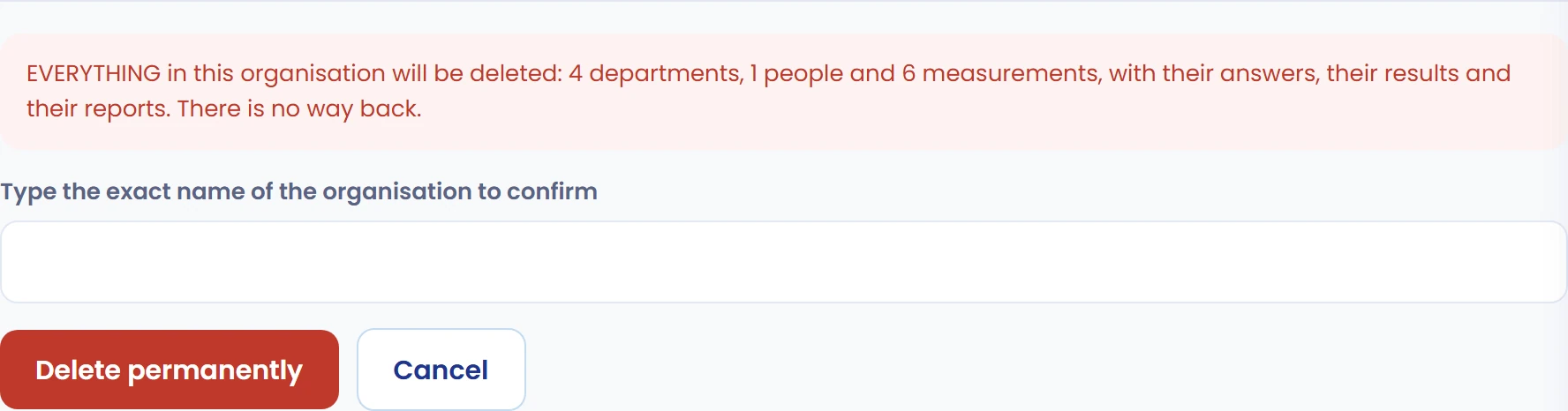 Review the impact before deleting