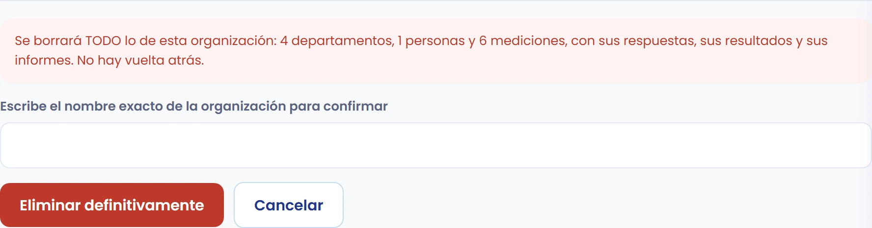 Revisa el alcance antes de eliminar
