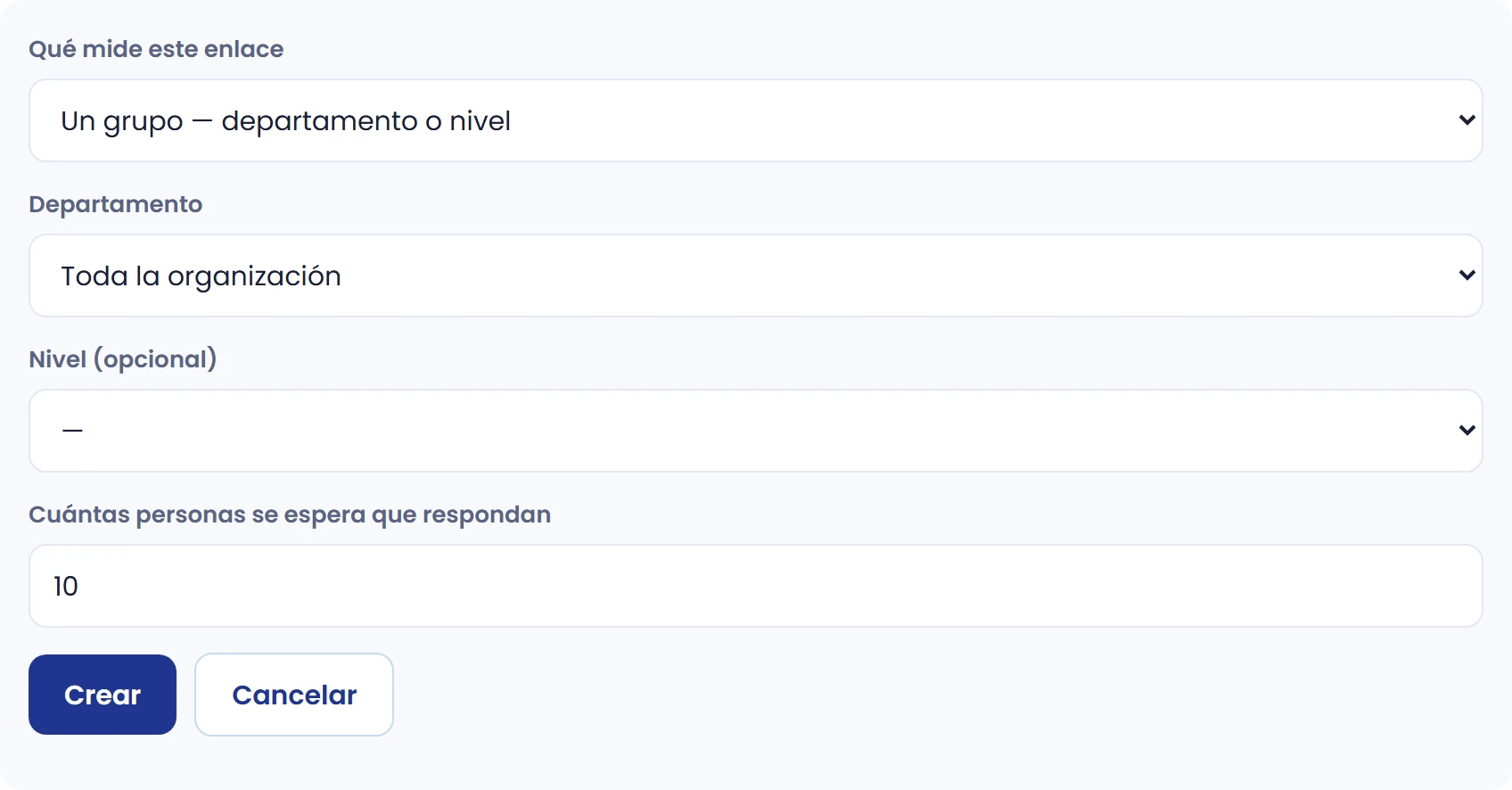 Crea el enlace para un grupo