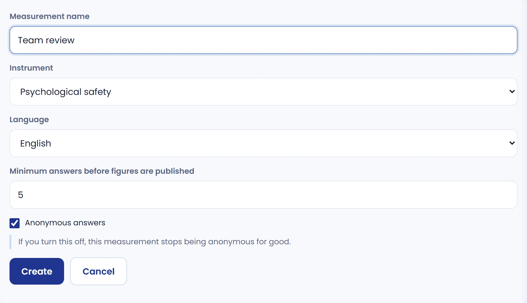Review the minimum and anonymity