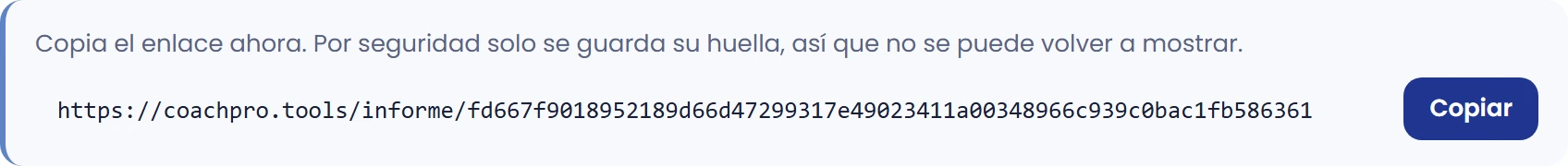 Guarda el enlace del informe