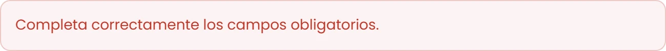 Si falta el correo o el consentimiento