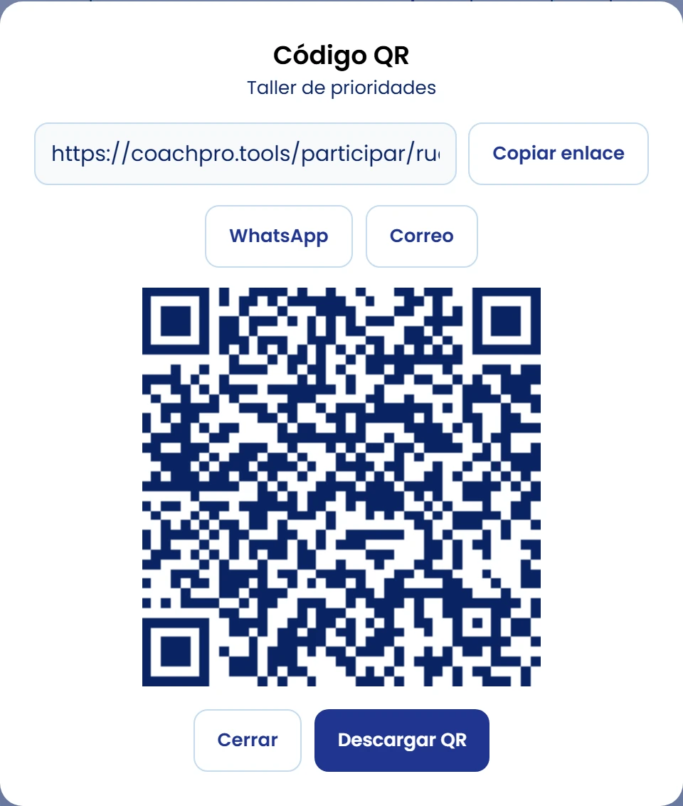 Copia la URL o descarga el QR