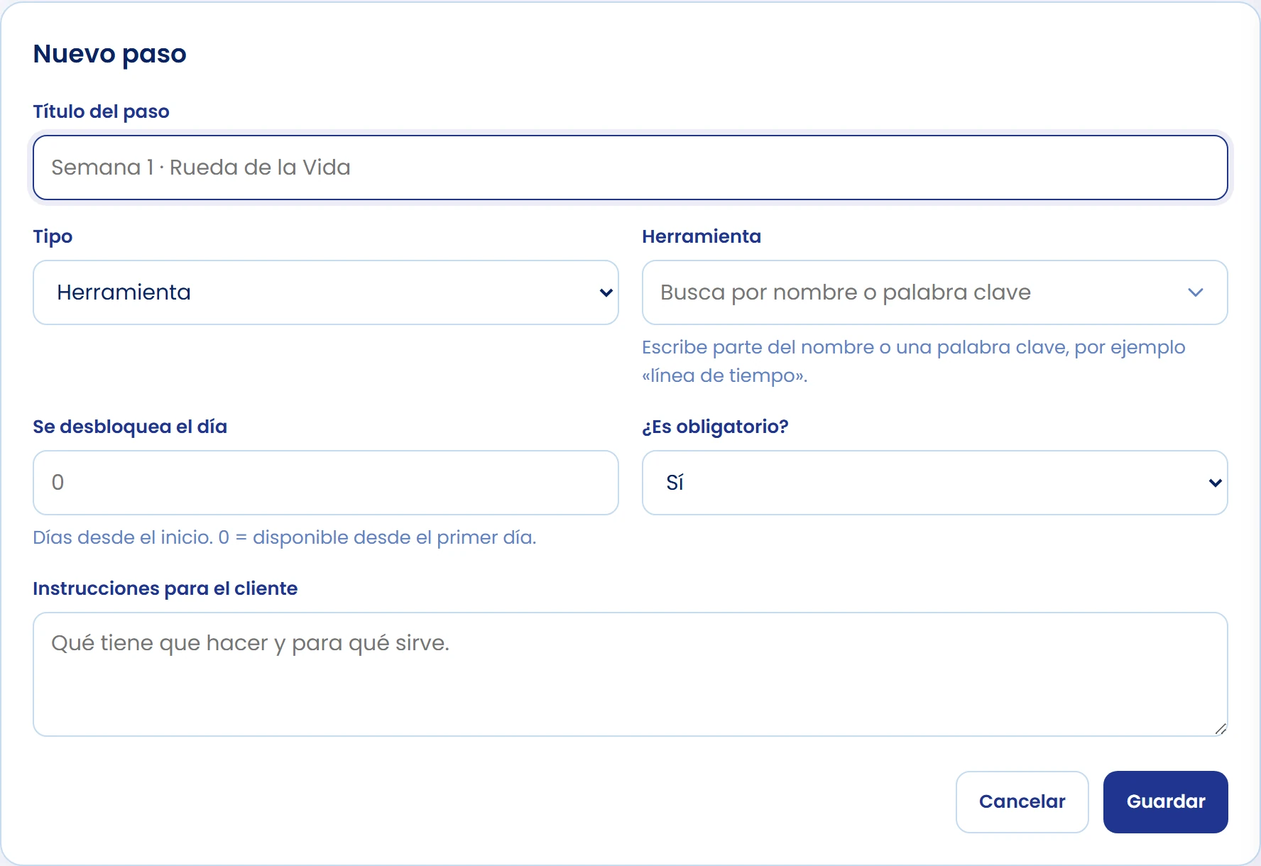 Añade un paso