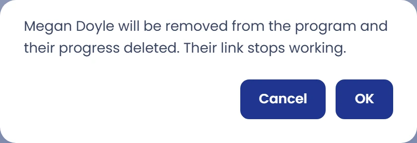 Read the confirmation before removal or deletion