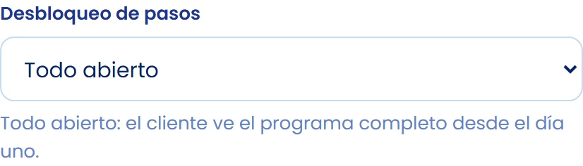 Elige cómo se abren los pasos