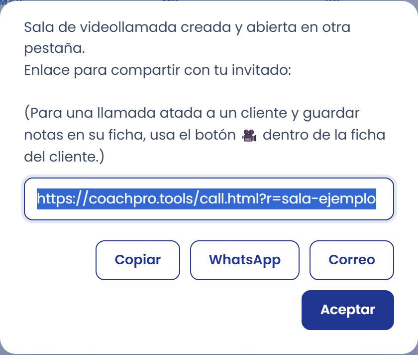 Copia el enlace de la sala rápida