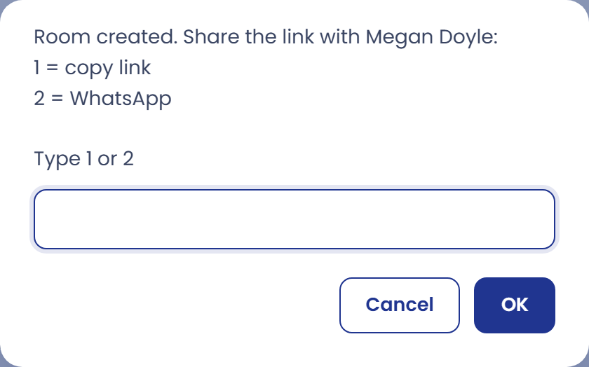 Share the link with the client