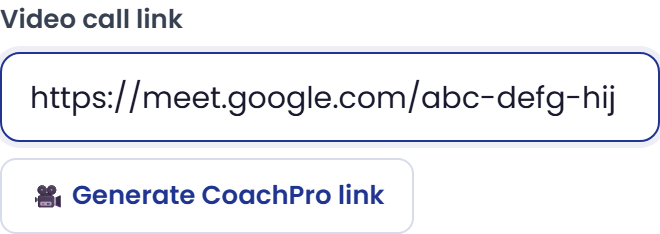 Prepare the link from an appointment