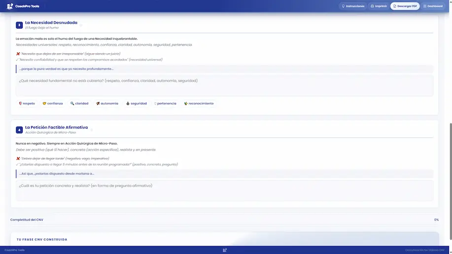 Comunicación No Violenta — generador de frases CNV